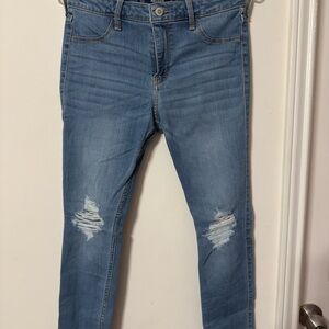 Hollister Light Blue Distressed Skinny Jeans